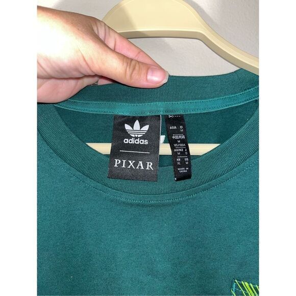 Adidas x Pixar HD9074 CRRAACK! Manga Tee Shirt Green Mens Medium Mike Wazowski - Picture 3 of 5